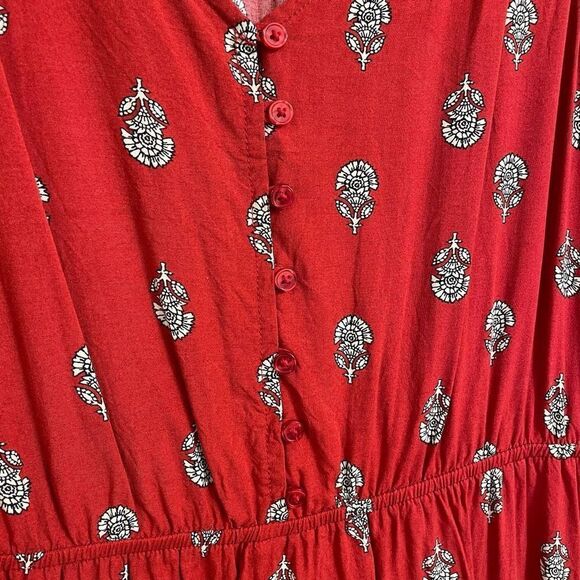 Old Navy Brick Red Paisley Print Sleeveless Maxi Dress, Large - Picture 4 of 9